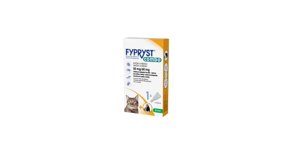 Fypryst combo spot-on 50/60mg kočka a fretka 1 pip Koupit Online