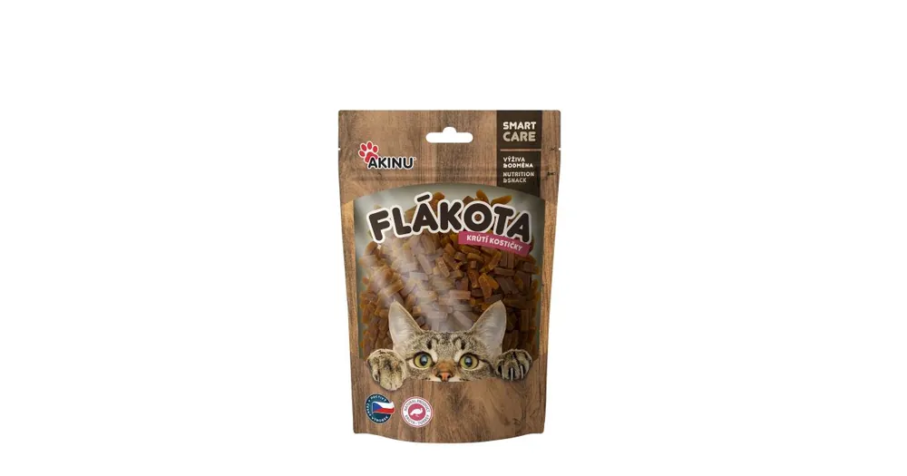 Akinu Flákota krůtí kostičky pro kočky 70g Značkový