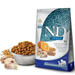 Akční Nabídka N&D Granule Ocean Dog Adult M/L Codfish & Spelt & Oats & Orange