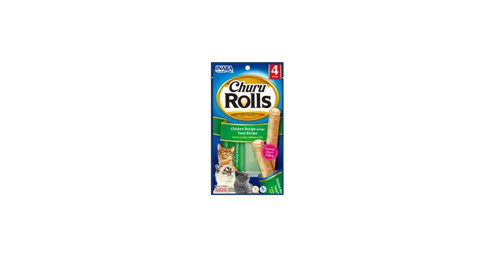 Churu Cat Rolls Chicken wraps&Tuna cream 4x10g Nejprodávanější
