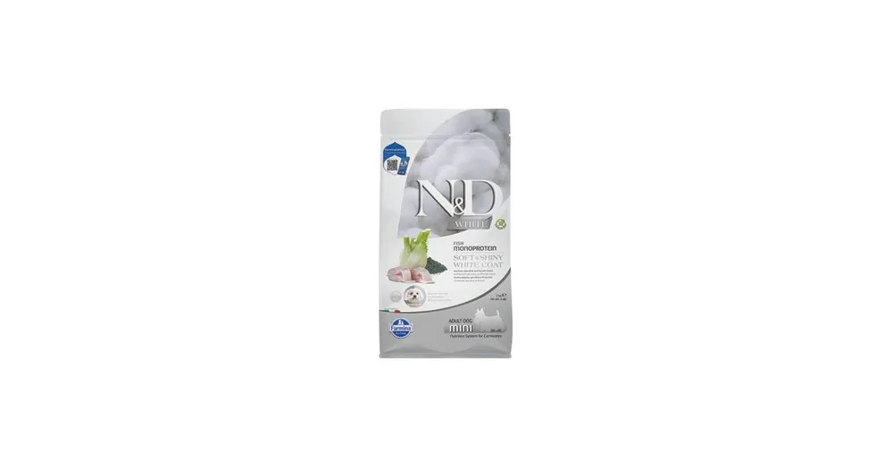 Levný N&D WHITE DOG Adult Mini Sea Bass&Spirulina&Fenn 2kg