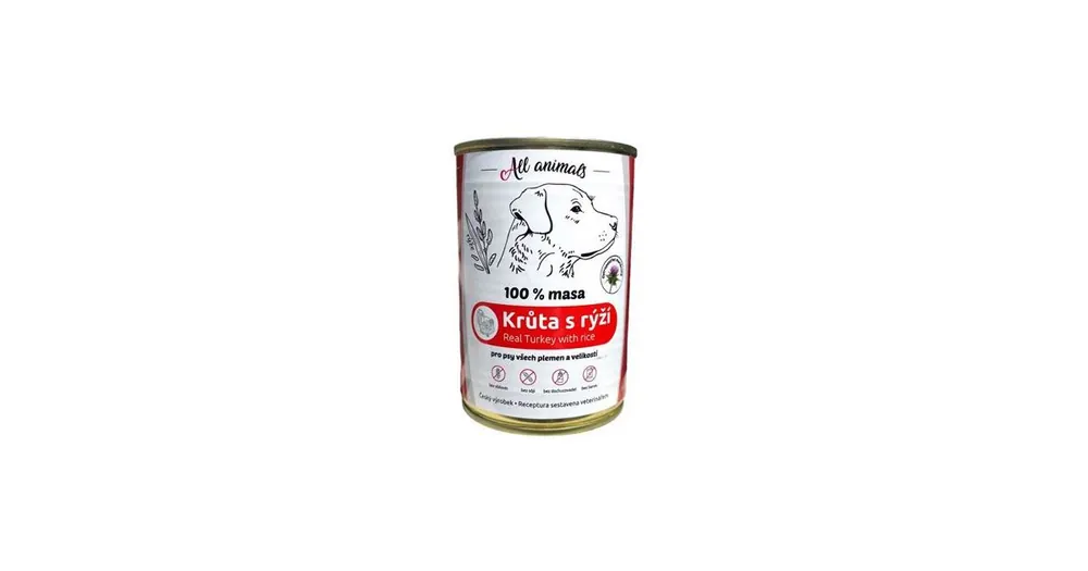 Expresní Doručení All Animals DOG Krůtí mleté s rýží 400g