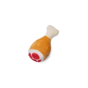 Horká Nabídka Hračka pes Kuřecí stehno pískací 14x8x6 cm plyš KAR