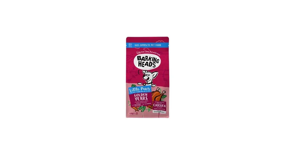 Nízká Cena BARKING HEADS Little Paws Golden Years Chicken 1,5kg