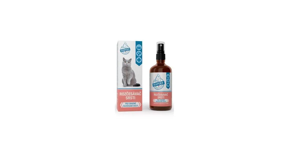 Odeslání Ihned Rozčesávač srsti pro kočky TOPVET 100ml