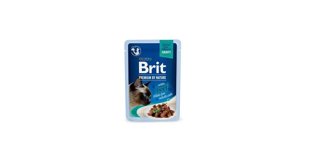 Časově Omezené Brit Premium Cat D Fillets in Gravy with Beef 85g