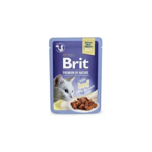 Brit Premium Cat D Fillets in Jelly with Beef 85g Ihned K Objednání