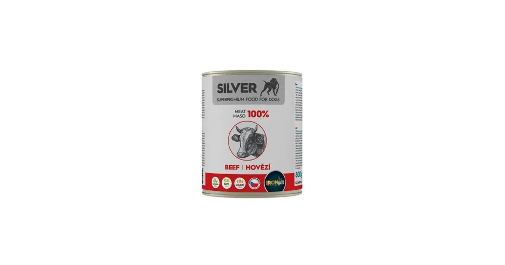 Aktuální IRONpet Silver Dog Beef konzerva 800g