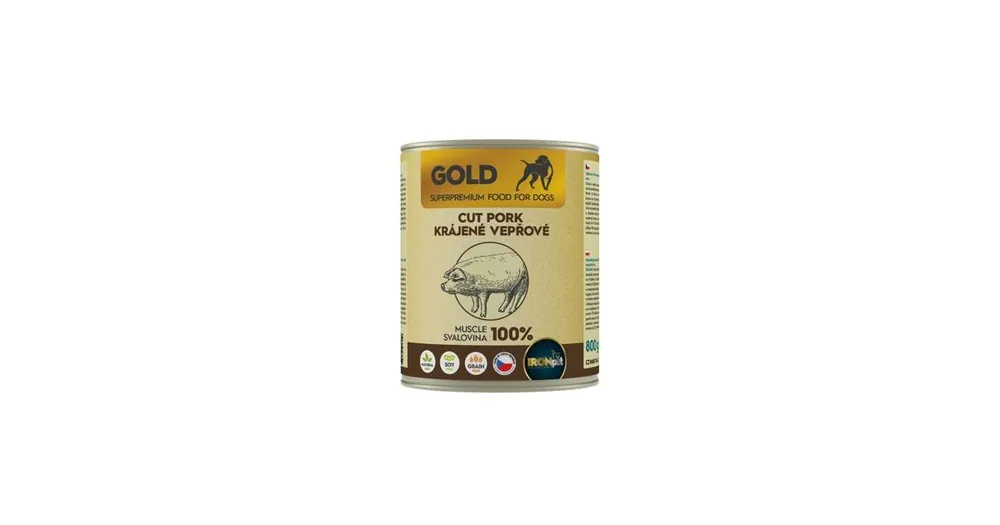 IRONpet Gold Dog Pork cut muscle konzerva 800g Ověřený