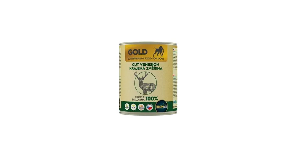 Oblíbený IRONpet Gold Dog Venison cut muscle konzerva 800g