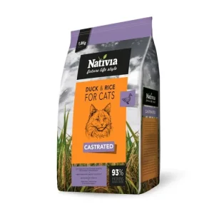 Nativia Cat Castrated DUCK&RICE 1,8 kg Top Prodej