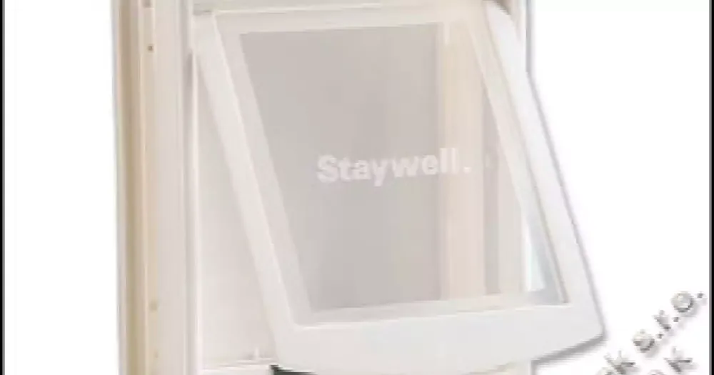 Akční Cena Dvířka PetSafe plastová s transparentním flapem bílá, výřez 28,1x23,7cm