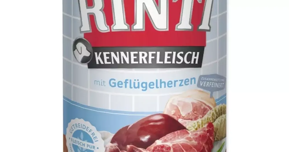 Výhodná Nabídka Konzerva Rinti Kennerfleisch Adult drůbeží srdce 400g