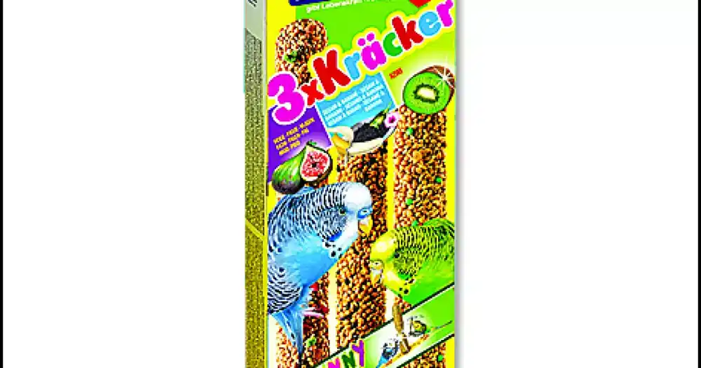 Tyčinky Vitakraft Kracker Trio Mix andulka, s banány, bylinkami a kiwi 3ks Nejlepší Cena