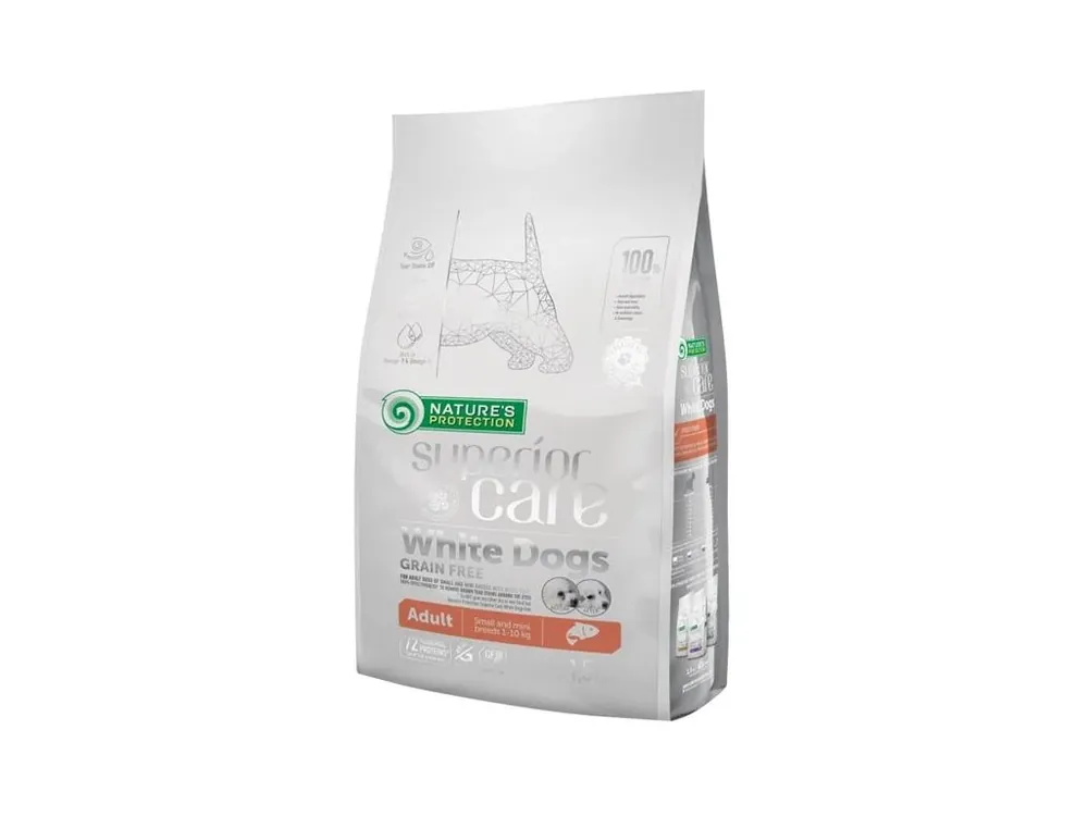 Nature‘s Protection Superior Care Dog Dry White Dogs Adult Small Breeds Grain Free Salmon 1,5 kg Expresní Doručení