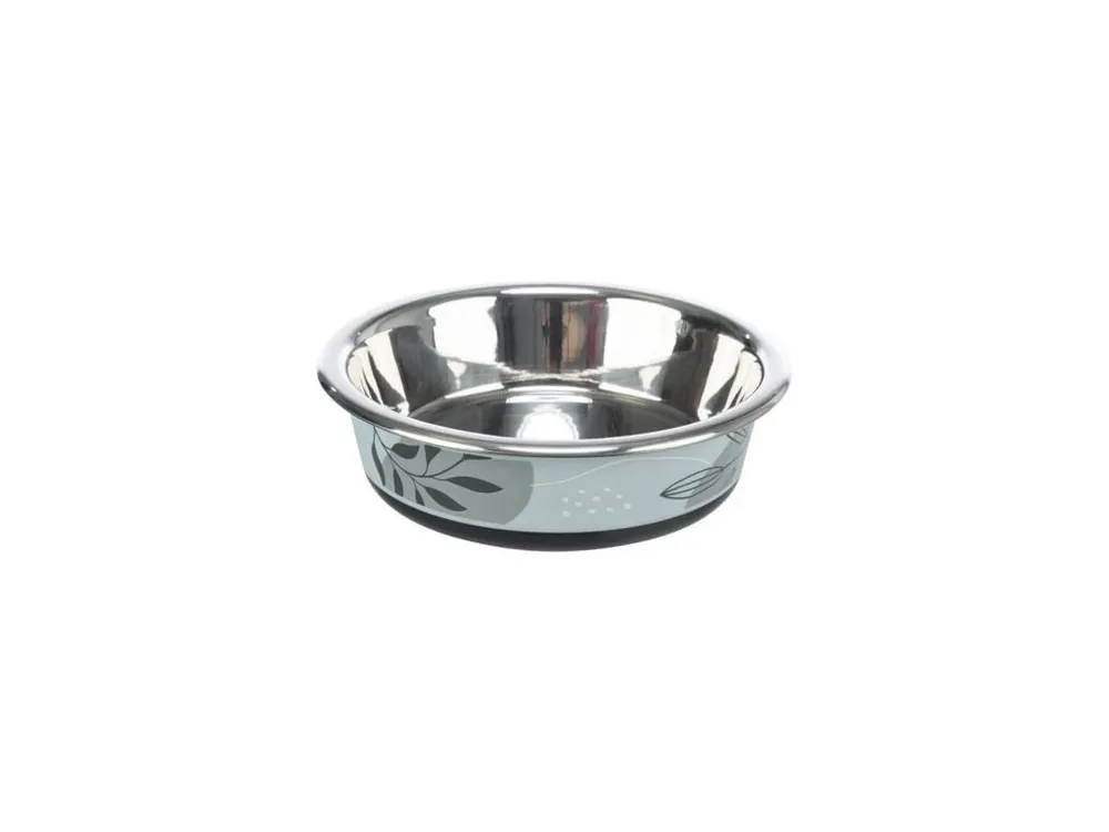 Odeslání Ihned Nerezová miska pro kočky, plastový vnější povrch 0,2 l/ø 12 cm, nerez/plast/guma, modrá/šedá