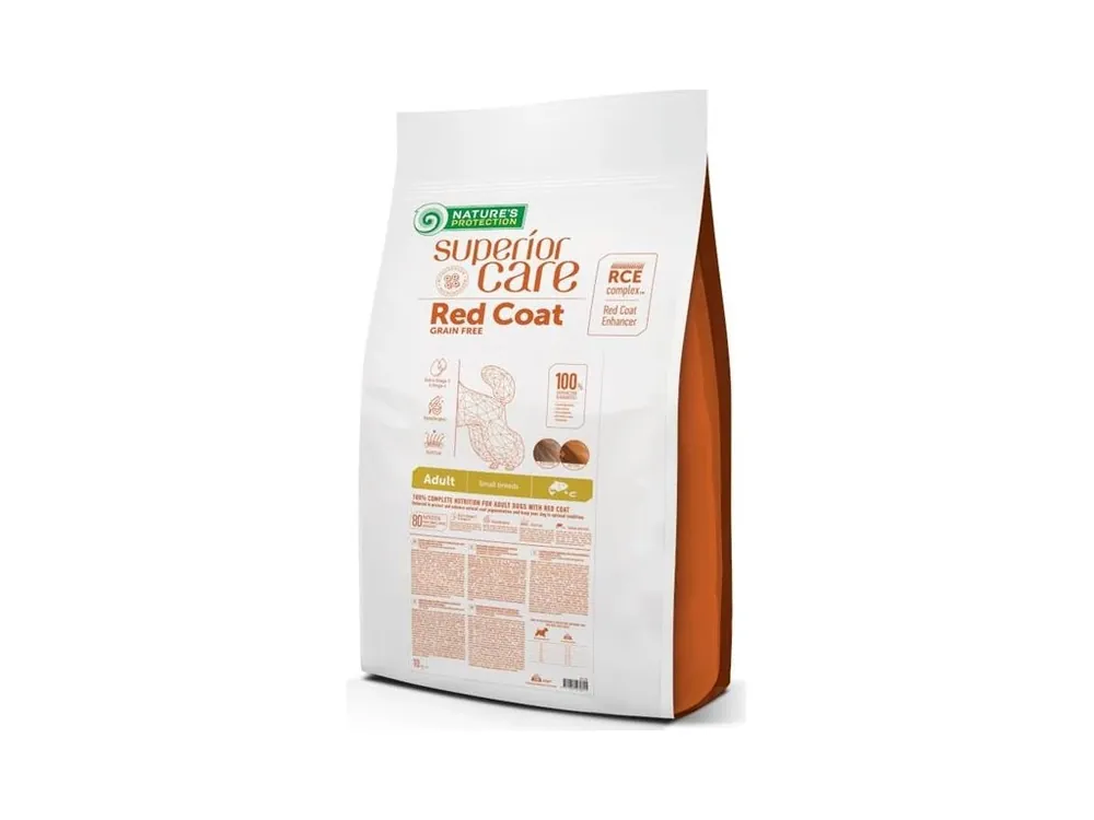 Nature‘s Protection Superior Care Dog Dry Red Coat Adult Mini Breed Grain Free Salmon 10 kg Výhodná Nabídka
