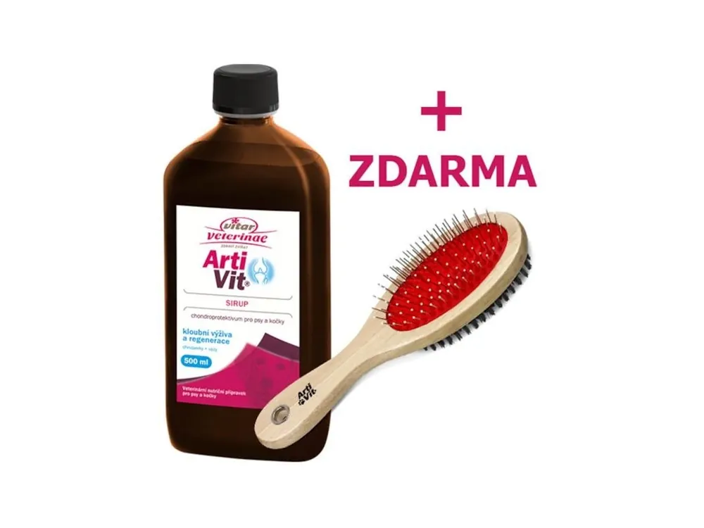 Artivit sirup 500 ml + DentOn 100 g + kartáč zdarma (chondroprotektivum a zubní péče pes + kočka) Sezónní Sleva