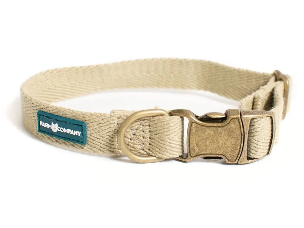 Farm Company ekologicky šetrný obojek pro psy ze sojových vláken 2cm/28-40cm krémová bílá Nejlepší Volba
