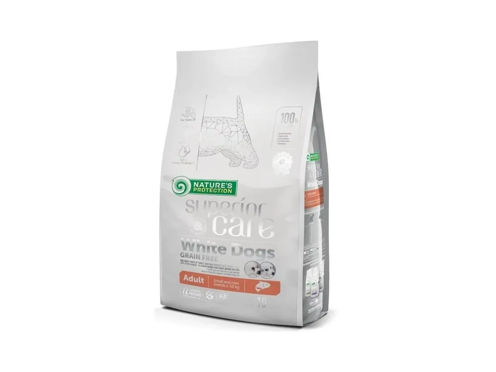 Výprodej Nature‘s Protection Superior Care Dog Dry White Dogs Small Breeds Grain Free Salmon 10 kg