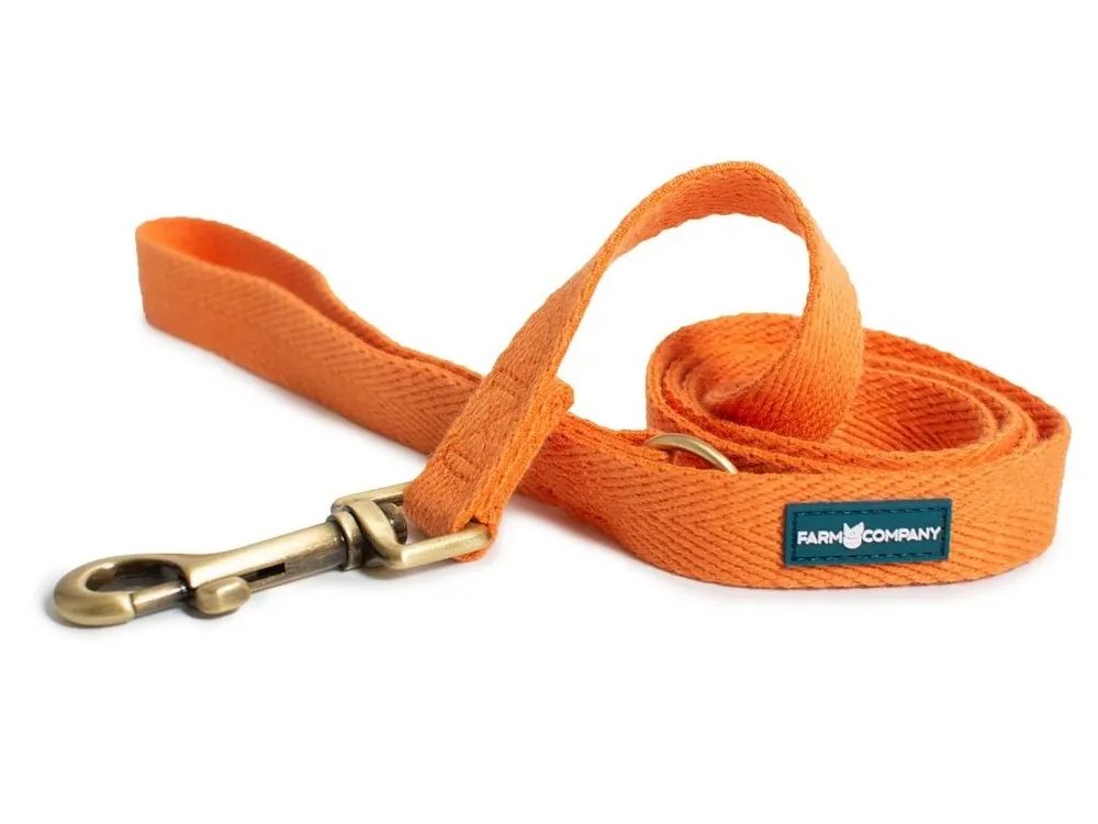 Přímo Od Výrobce Farm Company ekologicky šetrné vodítko pro psy ze sojových vláken S/M 2cm/120cm oranžová