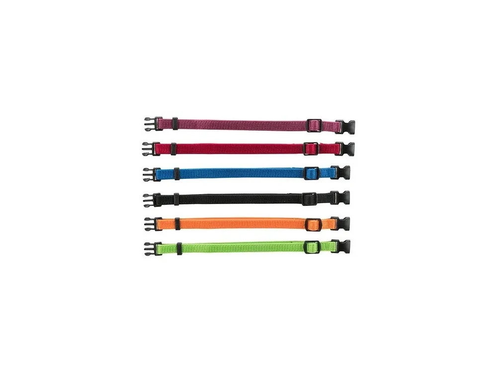 Jen Po Omezenou Doba Balení nylonových rozeznávacích obojků pro štěňata M-L 22-35cm/10mm čn,čv,md,zel,or,fi