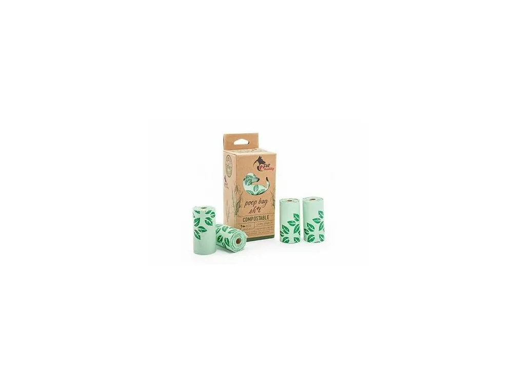 PetBuddy sáčky na exkrementy, kompostovatelné, 8 rolí/ á 15 sáčků, zelené s potiskem Značkový