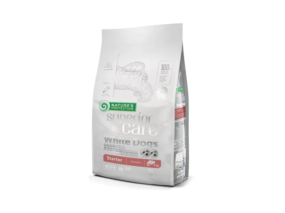 Bezpečná Platba Nature‘s Protection Superior Care Dog Dry White Dogs Starter Grain Free Salmon 10 kg