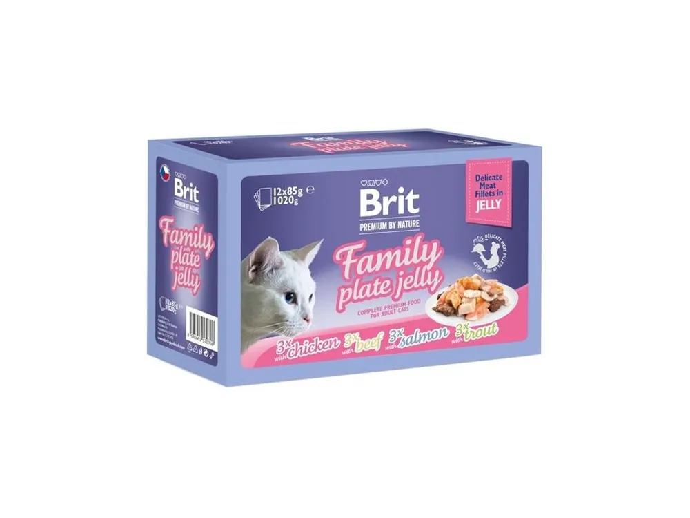Brit Premium by Nature Cat Delicate Fillets in Jelly Family Plate 1020 g (12x85 g) Výhodná Nabídka