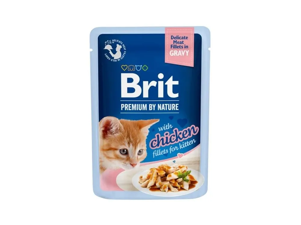 Brit Premium by Nature Cat Delicate Fillets in Gravy with Chicken for Kitten 85 g Výprodej