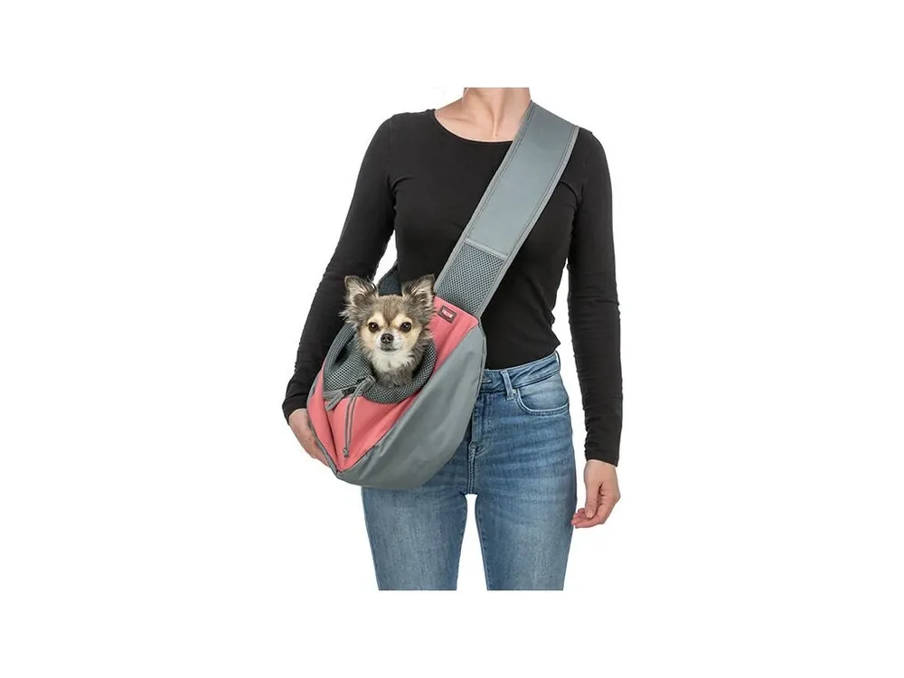 Pouze Dnes Front Sling Carrier - přední nosítko/taška, 50 x 25 x 18 cm, růžová/šedá (max. 5kg)