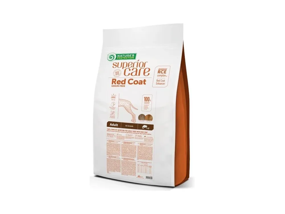 Cenový Hit Nature‘s Protection Superior Care Dog Dry Red Coat Adult Grain Free Salmon 10 kg