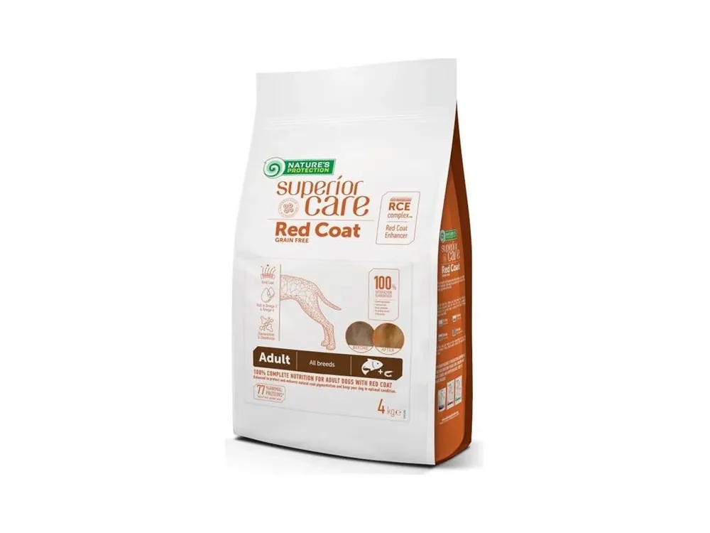 Nakupujte Hned Nature‘s Protection Superior Care Dog Dry Red Coat Adult Grain Free Salmon 4 kg