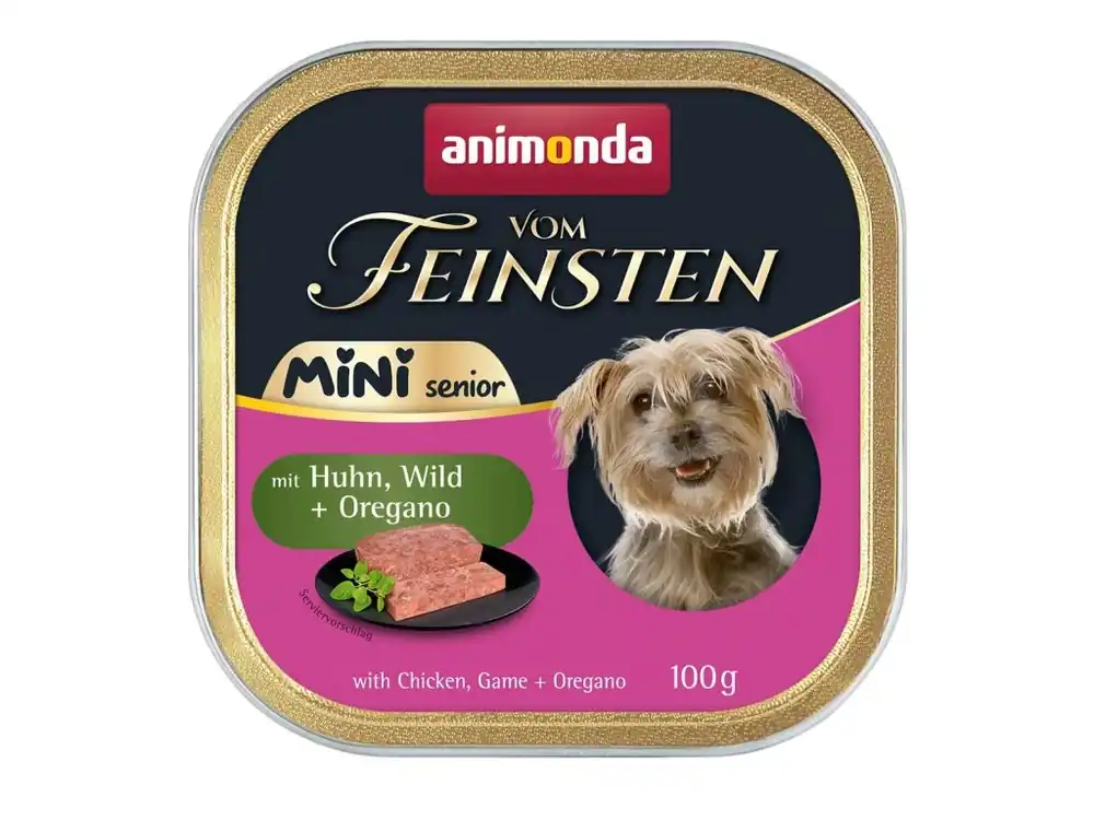 ANIMONDA paštika Vom Feinsten MINI Senior - kuře, zvěřina, oregano pro psy 100 g Finální Výprodej