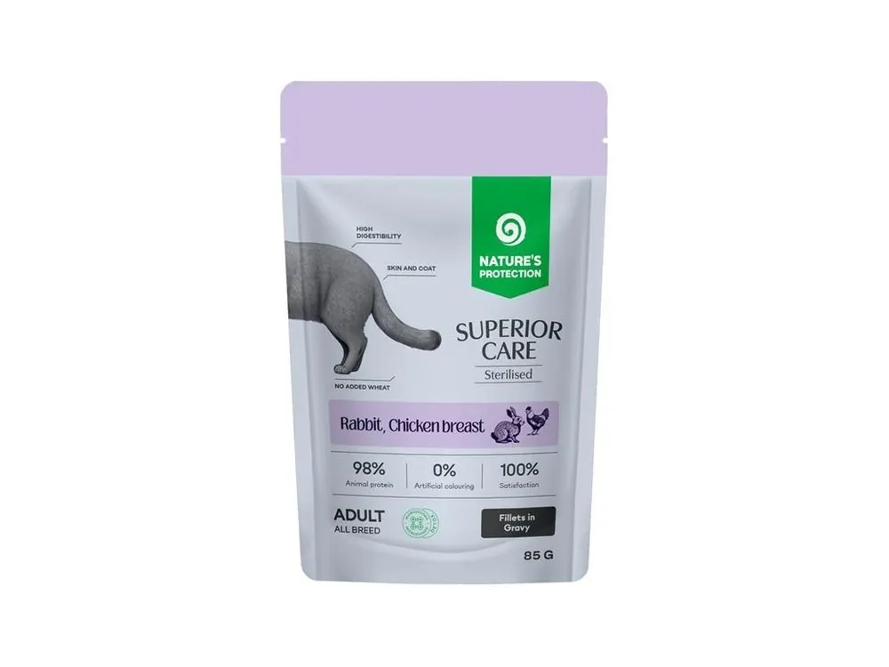 Nature‘s Protection Superior Care Cat kapsička Sterilised Rabbit/Chicken 85 g Rychlé Dodání