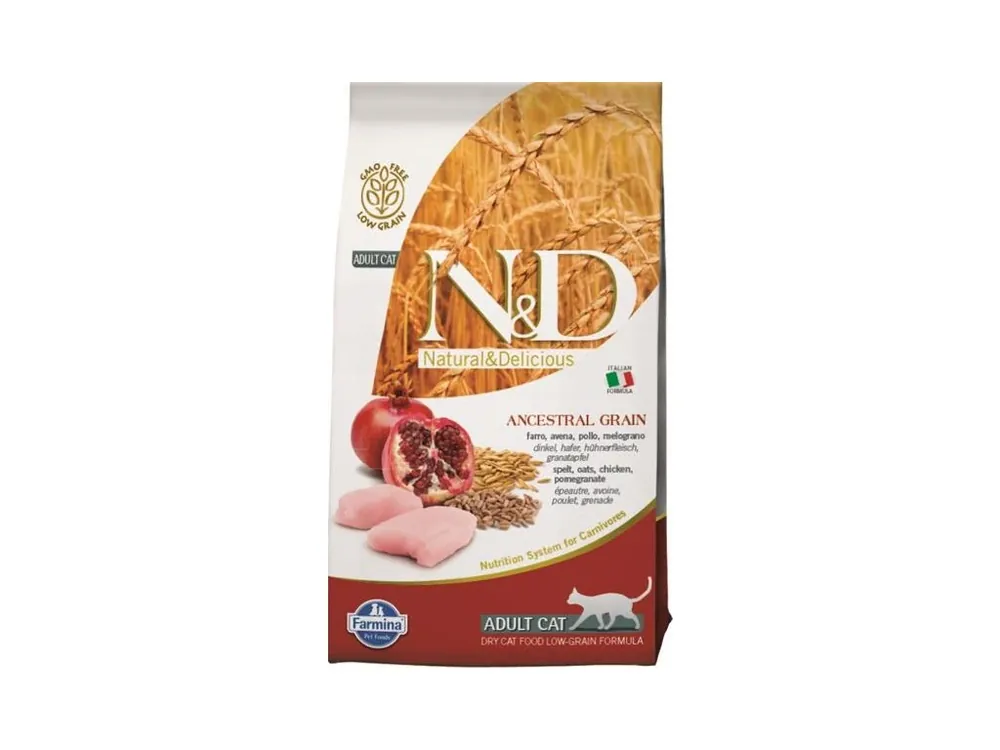 Aktuální N&D ANCESTRAL GRAIN Cat LG Chicken, Spelt, Oats and Pomegranate Adult 1,5 kg
