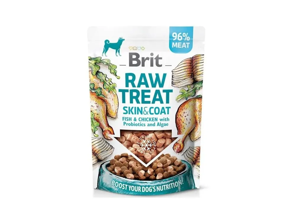 Sezónní Sleva Brit Raw Treat Dog Skin & Coat Freeze-dried treat and topper Fish & Chicken 40 g