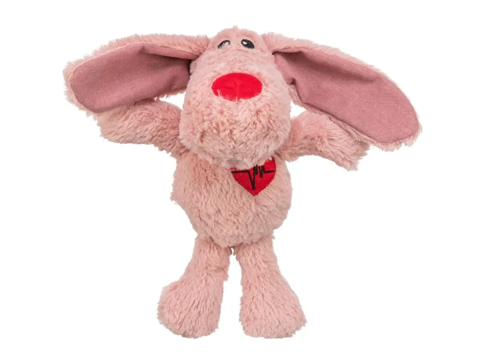 Dog VALENTINE, plyšový pes s dlouhýma ušima 28 cm, růžová - LIMITOVANÁ NABÍDKA Sleva