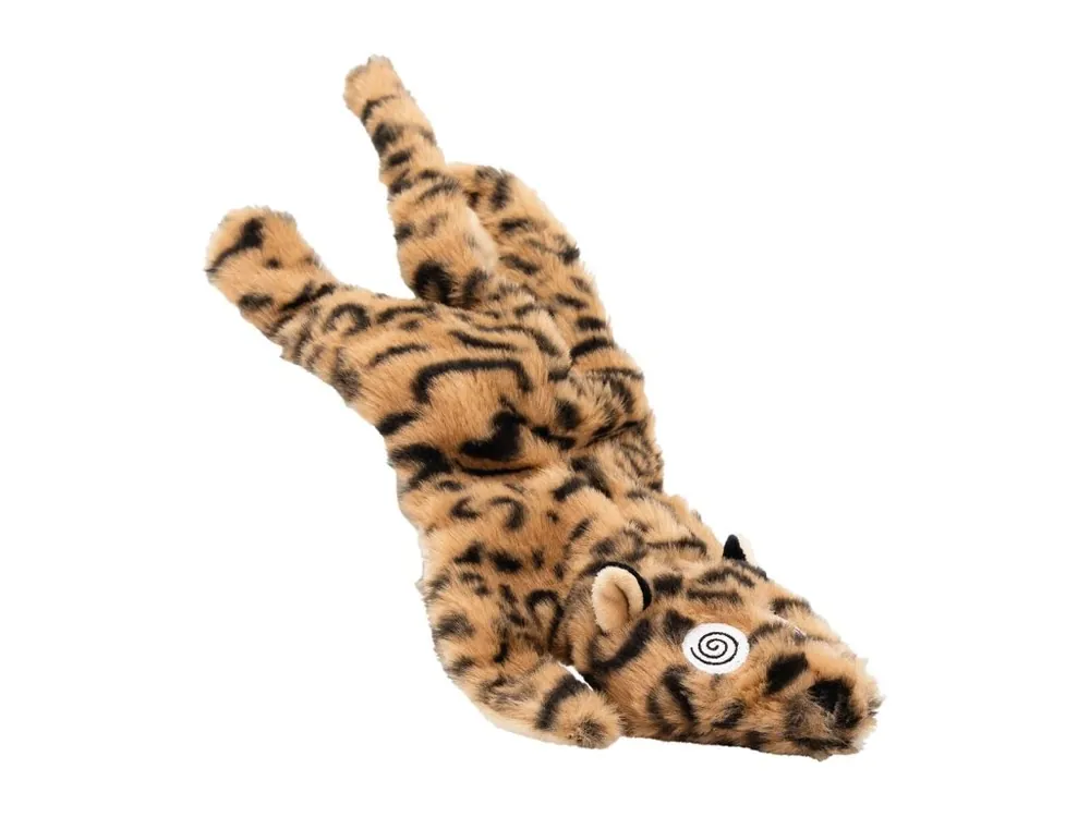 Akce Divoká kočka ležící, 40 cm, plyšová hračka pro psy, HIPHOP DOG, žlutá/černá