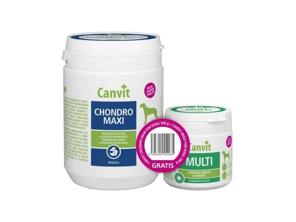 Sezónní Sleva Canvit Chondro Maxi for Dogs 500 g + Canvit Multi for dogs 100 g copackaging