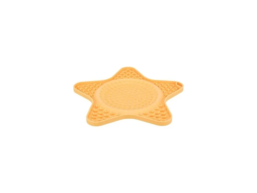 Poslední Šance Lick´n´Snack HVĚZDA - podložka k pomalému krmení, 23,5 cm, silikon, žlutá