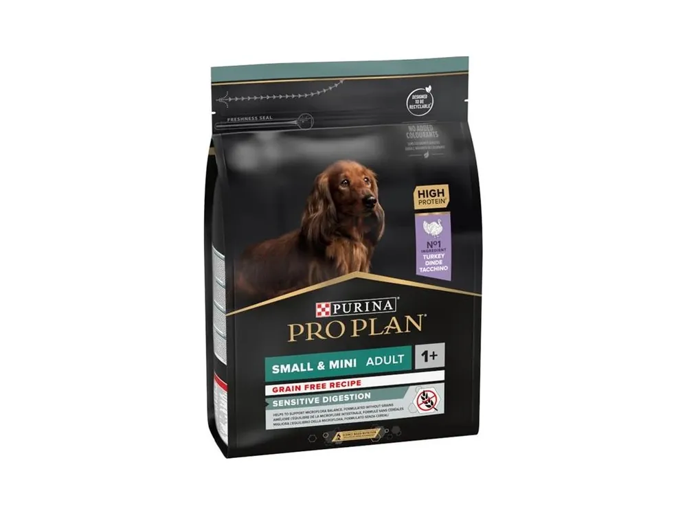 Výprodej Pro Plan Dog Adult Small & Mini Grain Free Sensitive Digestion krůta 2,5 kg