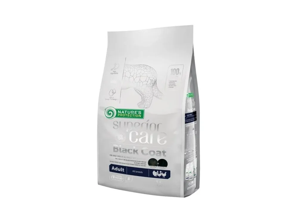 Poslední Šance Nature‘s Protection Superior Care Dog Dry Black Coat Adult Poultry 1,5 kg