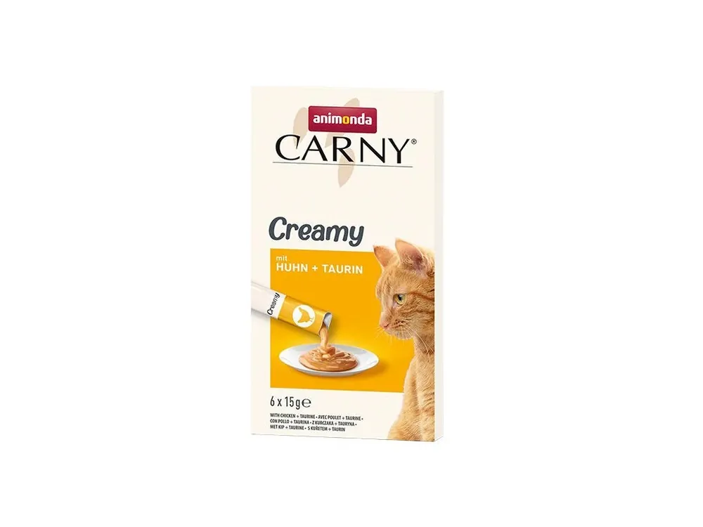 Animonda CARNY Creamy Chicken, krémový pamlsek, kuře s taurinem, 6 x 15 g Akční Cena
