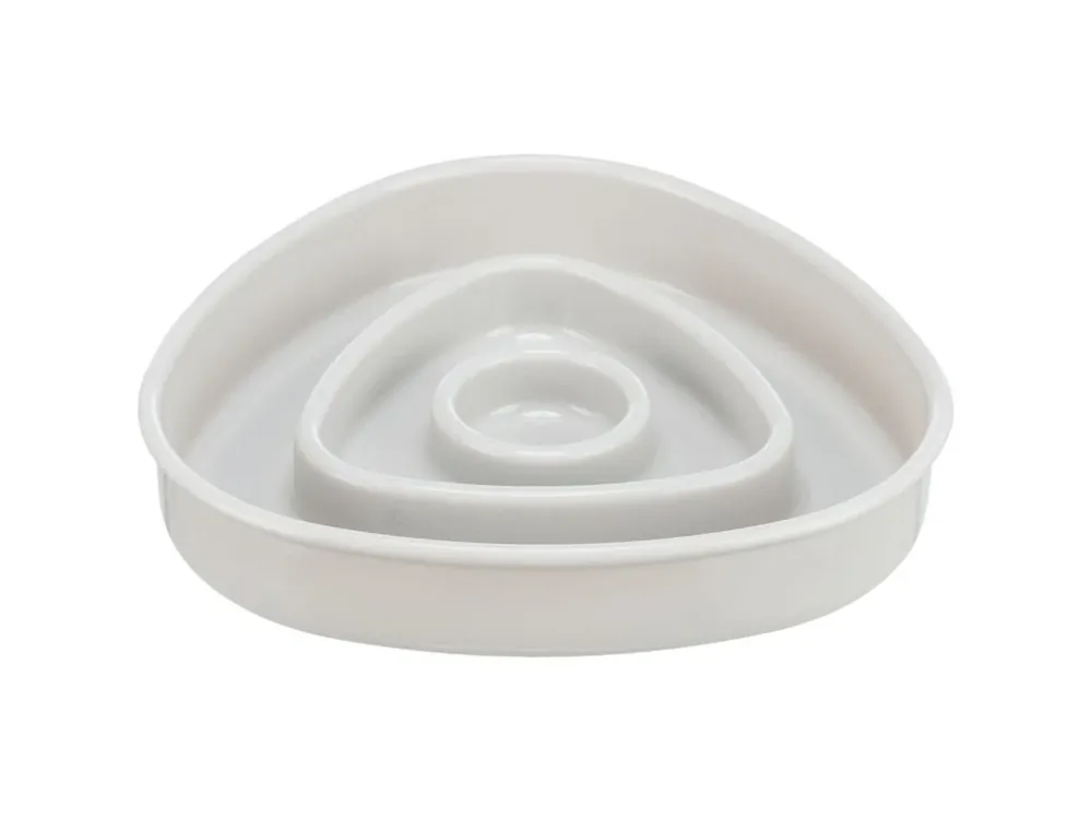 Miska k pomalému krmení, design triangl, 0,35l/15 ×15 cm, plast/TPR, šedá Oblíbený