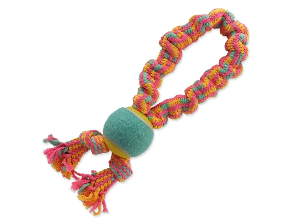 Hračka Dog Fantasy přetahovadlo s tenisákem barevný vzor 1, 2 knoty 32 cm Značkový
