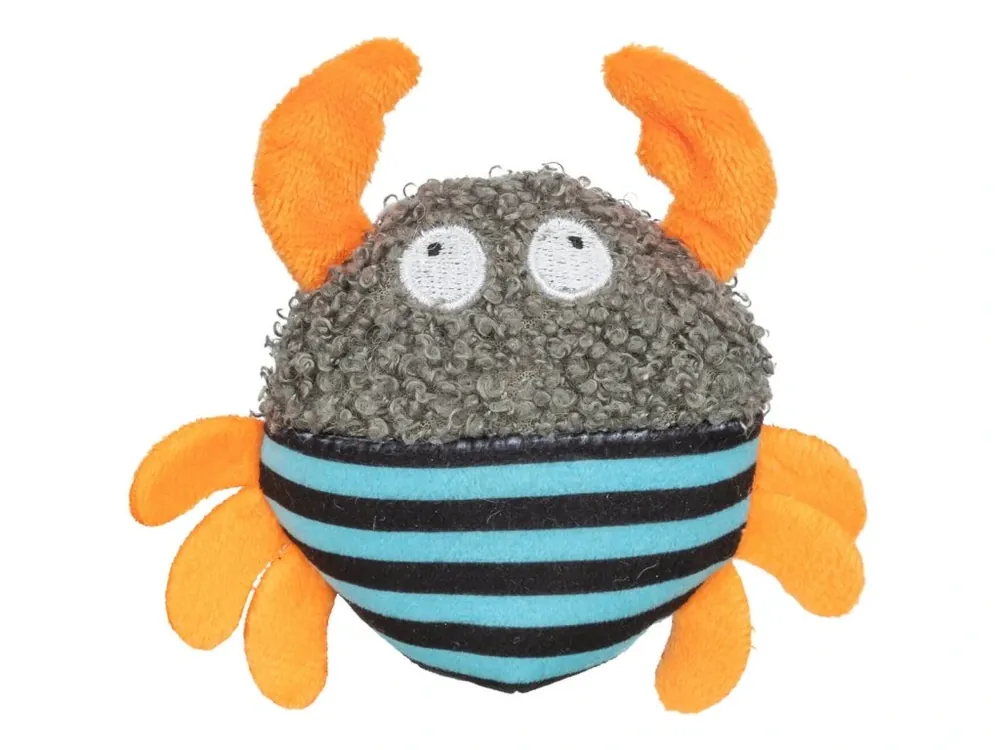 Krab s catnipem, plyšová hračka pro kočky, 9 cm, šedá/oranžová/tyrkysová Nakupujte Hned