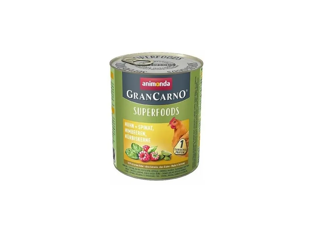GRANCARNO Superfoods kuře, špenát, maliny, dýňová semínka 800 g pro psy Pouze Dnes