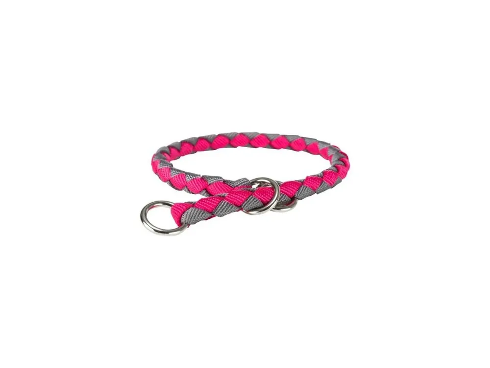 CAVO obojek kulatý "Stop tahání" - fuchsie/grafit (vel. L 47-55 cm/18 mm) Výhodná Nabídka