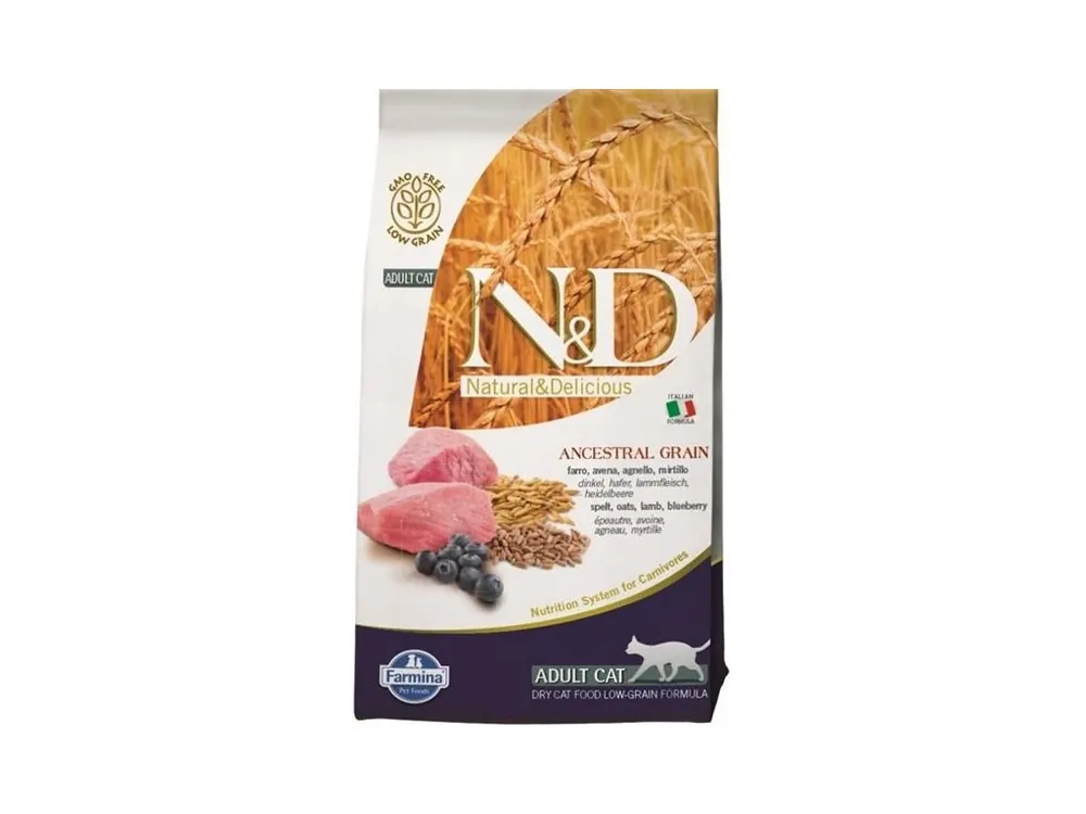 N&D ANCESTRAL GRAIN Cat LG Lamb, Spelt, Oats and Blueberry Adult 1,5 kg Cenová Bomba